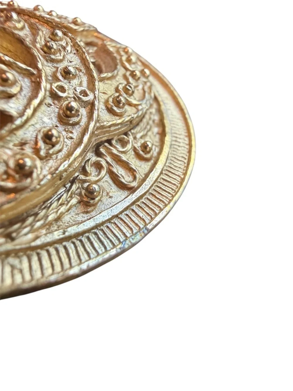 Chanel Vintage 1994 CC Textured Medallion Necklace